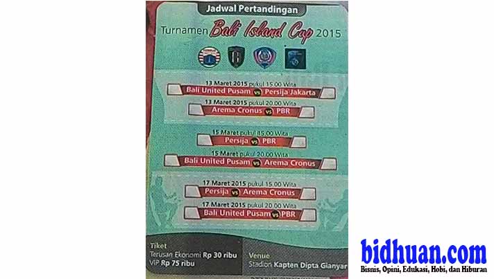 Jadwal Turnamen Bali Island Cup 2015-Revisi