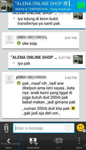 Kocak Ketika Penipu Online Lewat BBM Ditipu Pembeli Dengan ...