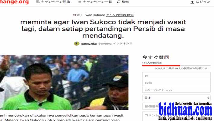 Beredar Petisi Agar Iwan Sukoco Tidak Menjadi Wasit Persib Lagi