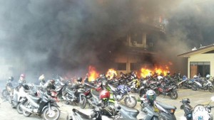 @MohamadQun: Terjadi kebakaran di Mabes Polda Jateng