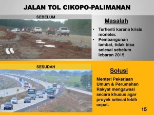 (4) Proyek-proyek Jalan Tol mangkrak yang diuraikan dan diresmikan oleh Presiden Joko Widodo
