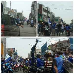 Belinda | 12.27 Jl Otista macet luar biasa ternyata krn diblok 3 mobil buat dangdutan, padahal di depannya kosong 