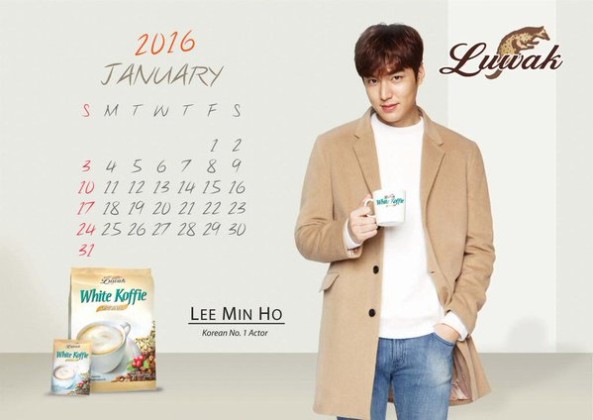 @ID_KopiLuwak 30/12/2015 13:27:59 WIB - Ayo koleksi segera kalender edisi Lee Min Ho bersama luwak White koffie Caranya kunjungi :