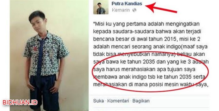 Akun Facebook Putra Kandias dari 2035 Sudah Diketahui Siapa Pemilik Sebenarnya