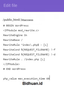 Edit File htaccess