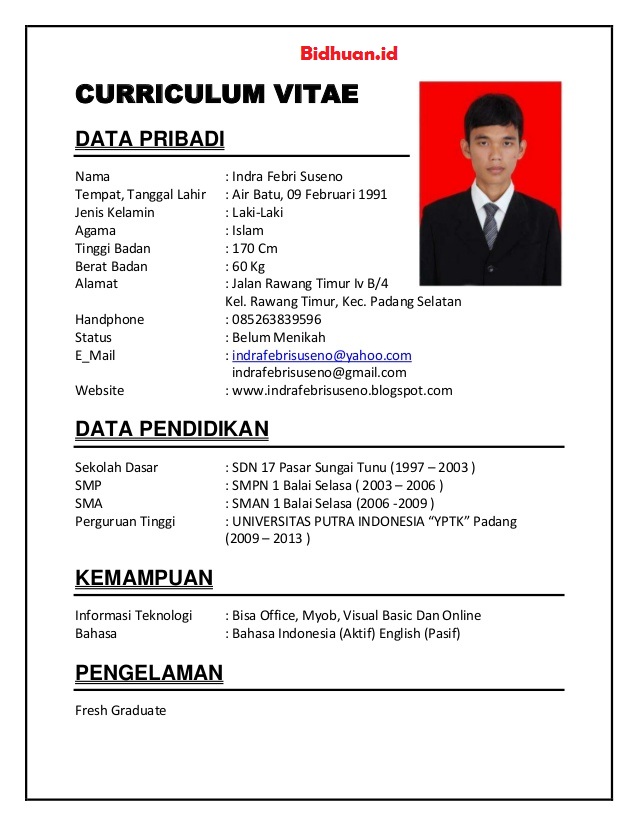 Cara Membuat Cv Menarik Lengkap Dengan Contohnya Berbagi Cerita | My